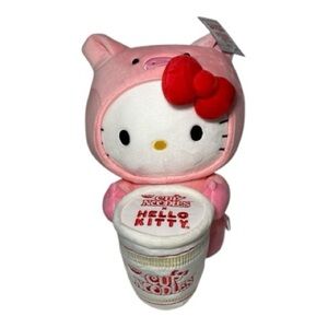NEW! Kidrobot RARE Hello Kitty Piggy Plush Nissin Pork Cup Noodles